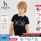 哈吉斯（HAZZYS）品牌童裝男童T恤夏季新款輕薄彈力簡約學(xué)院風(fēng)翻領(lǐng)短袖POLO衫 藏藍(lán) 155cm