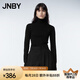 JNBY/江南布衣秋冬綿羊毛針織衫修身套頭高領(lǐng)打底衫5N0312060 001/本黑 L
