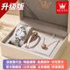 歐利時(shí)（OLEVS）瑞士認證品牌手表女石英表夜光防水簡(jiǎn)約女士手表大數字中老人腕表 升級加強版-鋼帶間白女-禮盒裝