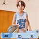 Jordan耐克AJ兒童背心 Nike23號(hào)男童籃球服夏季透氣無(wú)袖T恤 白色/苔蘚藍(lán)