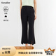 珂萊蒂爾女裝夏季通勤百搭高腰微喇開(kāi)叉設(shè)計(jì)感休閑褲長(zhǎng)褲 黑色 L