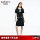 歌莉婭針織連衣裙女夏2025新款小個(gè)子大方得體禮服裙子1E5R4H840 00B黑色 XS