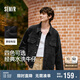 森馬（Semir）森柔牛仔|夾克男牛仔外套秋季寬松翻領(lǐng)上衣街頭潮流103524108101