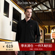 格羅尼雅（GORNIA）男士長袖T恤商務(wù)時尚翻領(lǐng)舒適中年百搭T恤衫GBW22362515 黑色 M