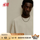 H&M男裝女裝T恤夏季休閑圓領(lǐng)標(biāo)準(zhǔn)版型重磅情侶裝短袖上衣1035207 米色 XL 180/116