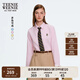 Teenie Weenie小熊女裝襯衫2025秋新款活力多巴胺清新基礎(chǔ)翻領(lǐng)襯衣 淺粉色 M