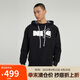 耐克NIKE男運(yùn)動(dòng)服春季連帽衛(wèi)衣時(shí)尚百搭DV9502-010 黑/白XL