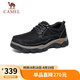 駱駝（CAMEL）磨砂牛皮男士工裝大頭休閑皮鞋 G13A307163 黑色 39 