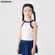 moonkids童裝女童速干裙子套裝2025夏季新款兒童運動網(wǎng)球背心涼感訓練套裝 19136白色吊帶 110 /120 【推薦身高105-125cm】