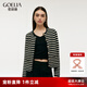 歌莉婭黑白條紋開衫女早秋新款高級感氣質(zhì)短款外套1C9C6J030 14S黑白間條 XS