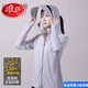 浪莎（LangSha）冰絲防曬衣女夏季可拆卸大帽檐薄款外穿戶外連帽遮臉?lè)雷贤饩€ 可拆卸帽檐冰絲灰色 2XL 建議120-130斤