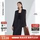 朗姿復(fù)古法式設(shè)計感小眾氣質(zhì)高級感外套女夏季新款休閑西裝 黑色 S