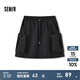 森馬（Semir）半身裙女簡(jiǎn)約山系戶外工裝風(fēng)抽繩短裙夏松緊腰質(zhì)感A字裙時(shí)尚 黑色90001 L 165/70A