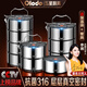 歐樂(lè )多（Olodo）316不銹鋼保溫飯盒學(xué)生上班族便當盒便攜大容量餐盒分隔分層飯盒 316 原鋼色+保溫袋 單層