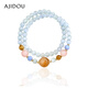 AJIDOU阿吉豆手鏈時(shí)尚優(yōu)雅合成貓眼石串珠疊戴手串新年禮物送女友 老婆