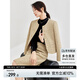 尚都比拉圓領(lǐng)小香風(fēng)外套一步裙套裝女秋冬時尚氣質(zhì)兩件套 卡其色 S 