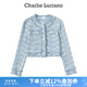 Charlie Luciano刺繡牛仔短款夾克春夏新款淺藍93944小香風(fēng)小清新cl外套女潮 淺藍色 XS 34