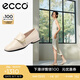 愛(ài)步（ECCO）樂(lè)福鞋女 春季通勤百搭單鞋簡(jiǎn)約氣質(zhì)粗跟女鞋 安妮方頭208563 石灰色20856301378 37