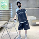 WVD國際品牌男童夏裝2025新款中大童無(wú)袖背心帥氣運動(dòng)兩件套 灰色 120 cm:碼身高1.1米:30-45斤