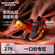 Skechers斯凱奇男童熒光閃燈鞋童鞋透氣跑步運動鞋撞色大童跑鞋400103L
