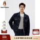 Hush Puppies暇步士男裝春新款復(fù)古時(shí)尚純棉休閑牛仔外套夾克 075深藍(lán)1 L