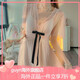 GUYN輕奢2025新蕾絲睡衣女春夏季網(wǎng)紗帶胸墊遮胸長(zhǎng)款 豆沙色短袖款 M 均碼