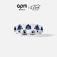 APM Monaco[楊紫同款]白色與藍(lán)色三角戒指?jìng)€(gè)性典雅對(duì)戒生日七夕禮物 藍(lán)白三角戒指 52
