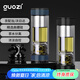 果茲（GUOZI）茶水分離杯雙層高硼硅玻璃杯辦公家用水杯男泡茶杯子380ml藍(lán)色