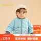巴拉巴拉兒童羽絨服三防衣服輕薄棒球領外套男女童裝2025新款秋冬裝碎花萌 藍色牛角包80915-白鴨絨 100 充絨量32g
