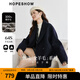紅袖100%綿羊毛呢大衣冬季2024新款女裝翻駁領(lǐng)氣質(zhì)高級質(zhì)感雙面呢外套 藏青495 S