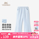 英氏（YEEHOO）女童褲子兒童七分褲夏季時(shí)尚透氣休閑風(fēng)喇叭褲夏裝新款中大童裝 糖果周末淺蘭 170