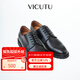 威可多（VICUTU）男士皮鞋舒適牛皮革商務通勤西裝搭配休閑百搭真皮皮鞋 黑色 41