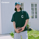 COVERNAT短袖t恤男女同款 經(jīng)典C字母夏季男裝 休閑寬松透氣涼感短袖半袖 英國綠 XL (180)