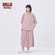無印良品（MUJI）IDEE 女式 平紋 短袖襯衫 女士襯衣25年夏季女裝上衣GA41CC5S 煙熏粉色 M （155/80A）