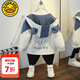 G.DUCKKIDS小黃鴨童裝男童外套春秋2025新款兒童衣服秋季男小童夾克連帽風(fēng)衣 藍色 110 尺碼4~5歲【100-110cm】