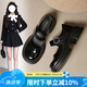 ZHR單鞋女鏡面JK學(xué)院風(fēng)厚底瑪麗珍鞋復(fù)古小皮鞋女 AH355 黑色 36 