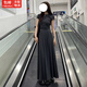 緋垚連衣裙子女兩件套裝夏休閑通勤氣質(zhì)新款法式性感修身顯瘦灰色套裝 【深灰色】 M