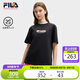 FILA 斐樂官方韓素希同款女子針織短袖衫2025夏小狐貍刺繡純棉舒適T恤