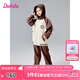 笛莎（DEESHA）童裝女童休閑套裝2024秋冬季新款兒童時尚洋氣女童秋裝加絨套裝 糖杏仁棕 150