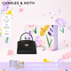 CHARLES&KEITH鱷魚紋凱莉包手提斜挎婚包包女包生日禮物七夕禮物CK2-50270880-1 Black黑色 S