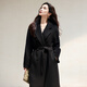 悅戎高端秘魯嵿級蘇力羊駝毛大衣女中長(cháng)款加厚長(cháng)毛阿爾巴卡羊毛呢外套 黑色 S 105-120斤