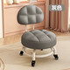 林家小子萬(wàn)向輪小凳子門(mén)口可移動(dòng)換鞋凳家用客廳臥室滑輪矮凳美縫擦 深灰帶靠背【升級剎車(chē)輪】