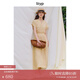 旅途原品ltyp 100%漢麻經(jīng)典剪刀領連衣裙 極簡優(yōu)雅收腰長裙女秋季 香草黃 S
