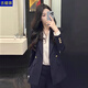 古緹琪職業(yè)裝女裝套裝新款氣質(zhì)面試工作服女士職業(yè)裝正裝高級感西裝外套 藏青色西服 L