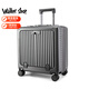 Walker Shop品牌行李箱男前開(kāi)蓋鋁框多功能18寸登機箱女商務(wù)出差拉桿旅行箱 灰色 18英寸 【可登機】