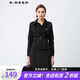 S.DEER圣迪奧休閑風(fēng)女裝時(shí)尚翻領(lǐng)收腰拼接短款外套S21182215 黑色/91 S 160