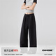 ICH MODE美式衛(wèi)褲運(yùn)動(dòng)褲女2025春季新款寬松闊腿休閑褲彎刀褲子男 黑色 S