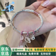 祥盛欣足銀999.9手鐲繁花似錦helloKitty實(shí)心推拉鐲kt貓七夕情人節禮物 繁花貓咪銀手鐲/18g+精美禮盒