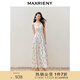 MAXRIENY【浪漫花園-商場(chǎng)同款】城市度假風(fēng)綁帶深v連衣裙露背裙子 粉花 L 03/38