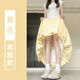 小野七天黃色花苞半身裙女2025夏季薄款高腰顯瘦設(shè)計(jì)感冰絲燈籠裙魚尾裙 黃色花苞裙 L （80-110斤）